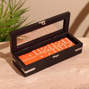 Игра настольная «Домино», в шкатулке, 20x7x4 см, дерево шишам