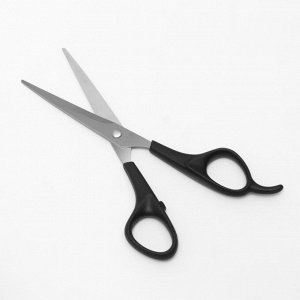 Ножницы парикмахерские с упором, лезвие — 6 см, цвет чёрный/серебристый