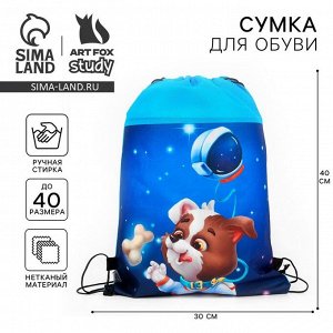 Мешок для обуви «Космический пушистик» нетканое полотно, размер 30?40 см