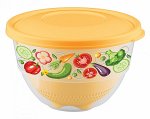 ДУРШЛАГ С МИСКОЙ 3,3Л С КРЫШКОЙ И ДЕКОРОМ(желтый)