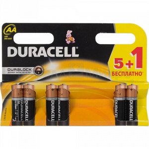 Батарейки Duracell AA LR6-6BL Basic  (6 шт)