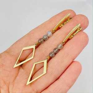 Серьги длинные из Лабрадора