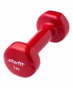 Гантель виниловая DB-101 1 кг, красная STARFIT