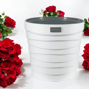 La Decoro Горшок для цветов &quot;Бархан&quot; 7,5л, цвет белый, с вкладкой