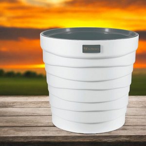La Decoro Горшок для цветов &quot;Бархан&quot; 7,5л, цвет белый, с вкладкой