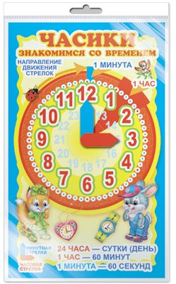 Ч-6537 Мини-плакат Часики с двигающимися стрелками )