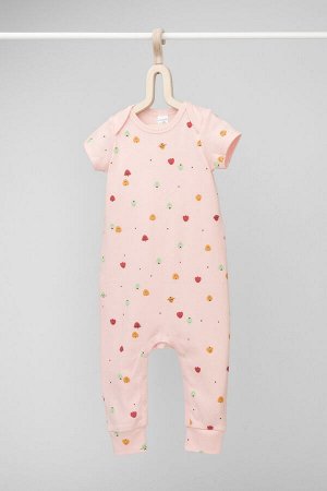 Полукомбинезон(Весна-Лето)+baby (бежево-розовый, яблочки)