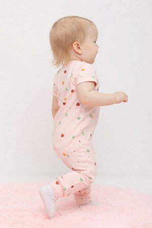 Полукомбинезон(Весна-Лето)+baby (бежево-розовый, яблочки)