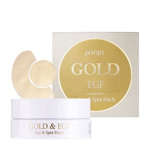 Petitfee Gold & EGF Eye&Spot Patch Гидрогелевые патчи для век и межбровья с золотом и EGF