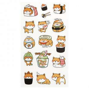 Наклейки объемные MESHU ""Shiba Inu,"", 10*23см, пакет европодвес
