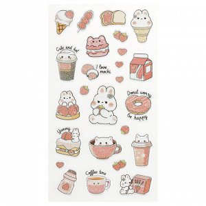 Наклейки объемные MESHU ""Sweet mood"", 10*23см, с блестками, пакет европодвес