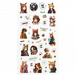 Наклейки объемные MESHU ""Neko"", 10*23см, пакет европодвес
