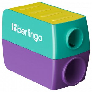 Точилка пластиковая Berlingo ""ColorShift"" 2 отверстия, контейнер, ассорти, туба