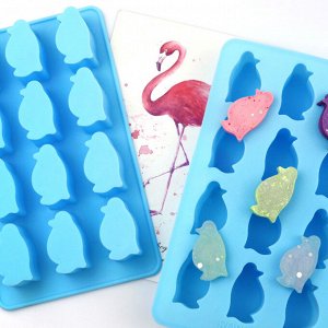 Силиконовая форма для льда в форме "Пингвина🐧", 12 ячеек