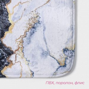 Коврики для ванной и туалета Доляна «Мрамор», 2 шт., 79x50 см, 50x39 см