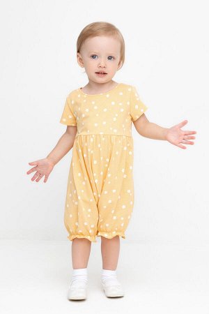 Полукомбинезон(Весна-Лето)+baby (светлая мимоза, белые цветочки)