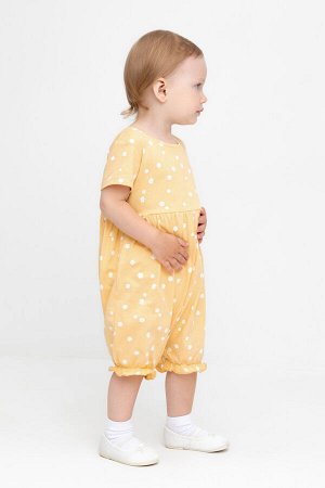 Полукомбинезон(Весна-Лето)+baby (светлая мимоза, белые цветочки)