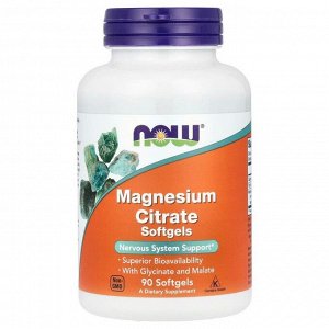 Магний NOW Magnesium Citrate 134мг - 90 гел.капс