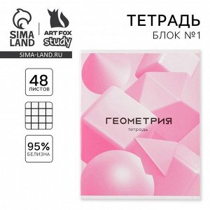 Тетрадь предметная 48 листов «Геометрия», А5, в клетку, со справочными материалами, обложка мелованный картон 230 г