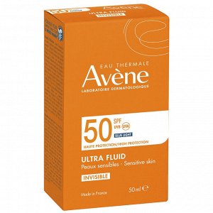Авен Ультралегкий солнцезащитный невидимый флюид для лица SPF 50, 50 мл (Avene, Suncare)
