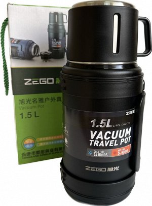 Термос вакуумный 1,5 л с кружкой-крышкой ZEGO