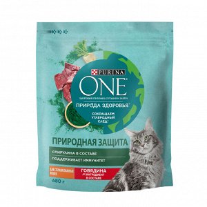 Purina One Природа Здоровья сухой корм для стерилизованных кошек с говядиной - 680 г