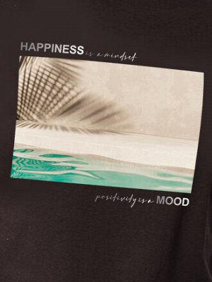 Футболка из хлопкового облегченного полотна с принтом фольгой черный_mood