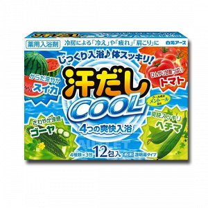 "Asedashi COOL" Освежающая соль для ванны  с аминокислотами, витамином С и экстрактами томата и люффы