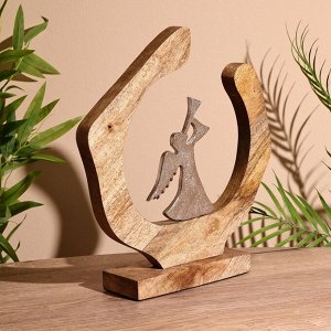Сувенир интерьерный в деревянном кольце «Ангел», 25x8x28 см