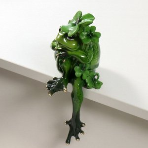 Фигурка полистоун лак на полку «Лягушонок думает», 11x9x21 см