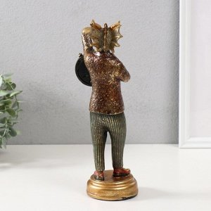 Фигурка-часы настольные полистоун «Золотистый дракон», 9.5x8.5x28 см