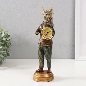 Фигурка-часы настольные полистоун «Золотистый дракон», 9.5x8.5x28 см