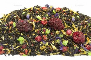 Козерог Черный индийский чай с добавлением кусочков клубники и малины, ягод черники и ежевики, клюквы, кусочков дыни, лепестков календулы и цветов мальвы. Яркий и насыщенный вкус этого чая прекрасно с