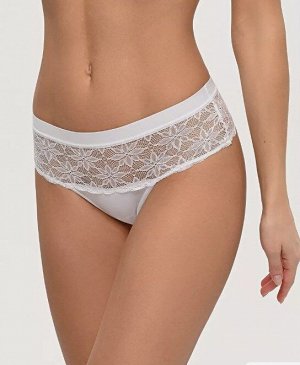 LUI et ELLE EC0157 blanc Трусы женские, стринги с высокой посадкой, кружевные