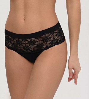 LUI et ELLE EC0157 noir Трусы женские, стринги с высокой посадкой, кружевные