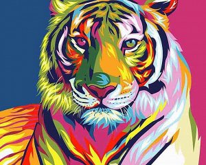 Картина для раскрашивания Радужный тигр 40х50см / GX26176 /