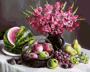 Картина для раскрашивания Ягодно-фруктовый натюрморт 40х50см / GX5441 /