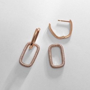 Серьги со стразами XUPING леди, белые в розовом золоте