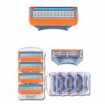 Запасные бритвенные лезвия. Подходят для станков Gillette. 4 шт