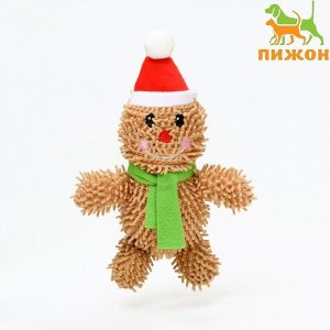 Игрушка мягкая для собак «Снеговик» с пищалкой, 26x15 см