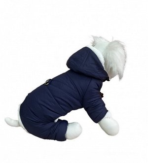 Комбинезон-шлейка Pet мех синий р-р 10/S ДС 24см