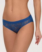 LUI et ELLE EC0383 gros bleu Трусики женские слипы, из хлопкового полотна с ажурной вставкой