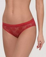 LUI et ELLE EC0383 terre cuite Трусики женские слипы, из хлопкового полотна с ажурной вставкой