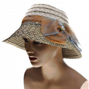 Шляпа Шляпа коричнево-бежеваяМатериал:полиэстрРазмер:ширина по полям 30 см