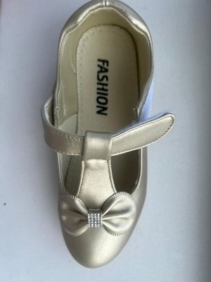 Туфли золотые с бантиком