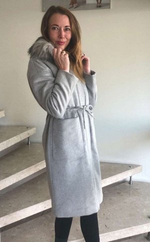 Пальто, светло-серое