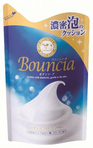 "Сливочное жидкое мыло ""Bouncia"" для рук и тела с нежным свежим ароматом (мягкая упаковка) 400 мл/16"