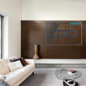 Кронштейн-крепление для ТВ настенный KROMAX STAR-11, VESA 75-600/400, 32-65", 0 степеней свободы, до 50 кг, серый, 20159