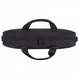 Сумка портфель BRAUBERG PRACTICAL с отделением для ноутбука 15,6", Blue line, черная, 29х40х7 см, 272603