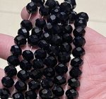 Бусины-рондели, 10 мм, черный непрозрачный, около 70 шт./низка